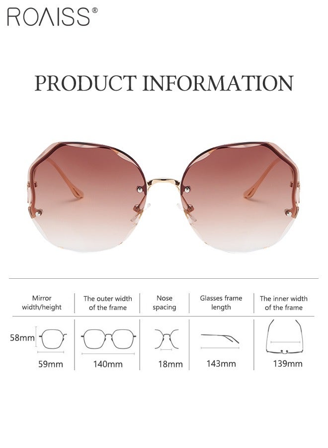 roaiss 2 Pcs Polygon Sunglasses for Women, UV400 Protection Sun Glasses, Fashion Decorative Eyewear for Outdoor Party Street Photography, 59mm - Image 3