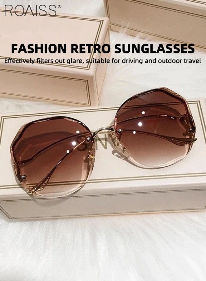 roaiss 2 Pcs Polygon Sunglasses for Women, UV400 Protection Sun Glasses, Fashion Decorative Eyewear for Outdoor Party Street Photography, 59mm - Image 5