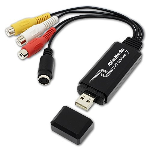 AVerMedia EZMaker 7, USB Video Capture Card , Analog to Digital Recorder, RCA Composite, VHS to DVD, S-Video, Support Windows 11, Mac 10.11/10.12 (C039), Black,3.2 x 1.1 x 0.5 in (82 x 28.5 x 14 mm) - Image 2