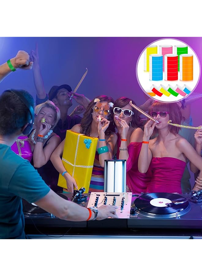 إيروريكس 600 قطعة من أساور الورق النيون المقاومة للماء للمناسبات وأساور الحفلات الموسيقية خفيفة الوزن وأساور لاصقة ملونة بالنيون للحفلات باللون الأحمر والأخضر والأصفر والوردي والأزرق والبرتقالي - Image 5