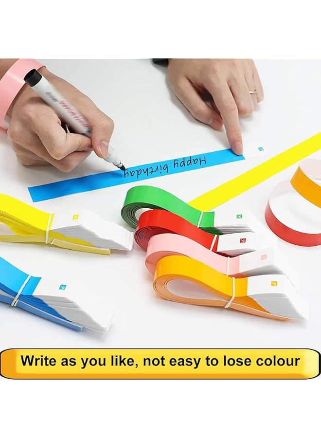 إيروريكس 600 قطعة من أساور الورق النيون المقاومة للماء للمناسبات وأساور الحفلات الموسيقية خفيفة الوزن وأساور لاصقة ملونة بالنيون للحفلات باللون الأحمر والأخضر والأصفر والوردي والأزرق والبرتقالي - Image 3