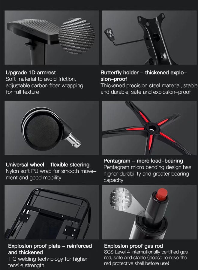 Sharpdo Gaming Chair Home Esports Game Chair with Foot Rest, Waist Pillow, Adjustable Pillow - Image 5