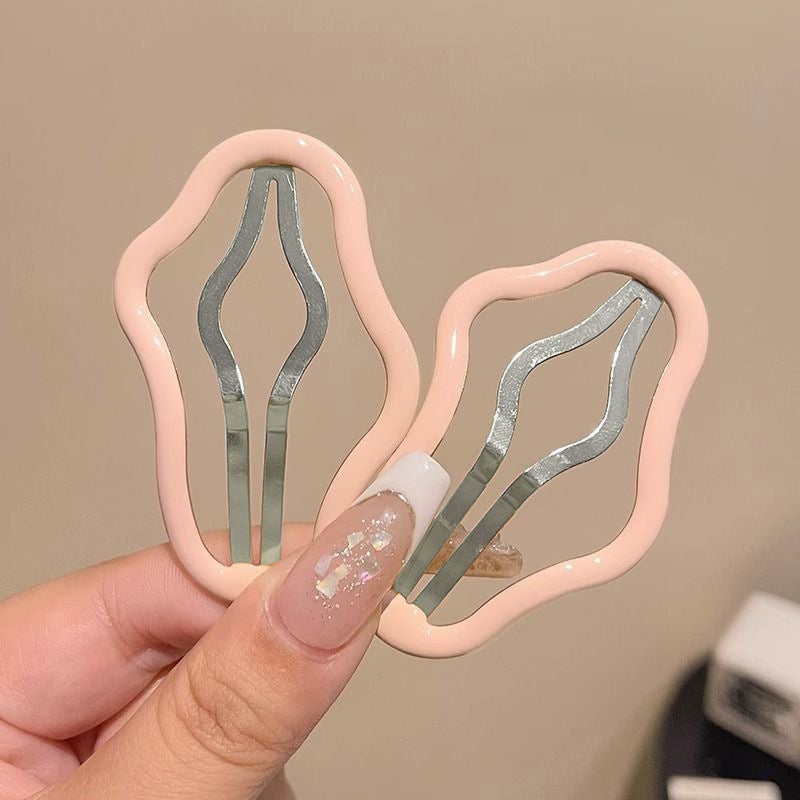 Generic New Cloud Design Metal Hair Clips Pink [silver bottom] 1 6.8cm 