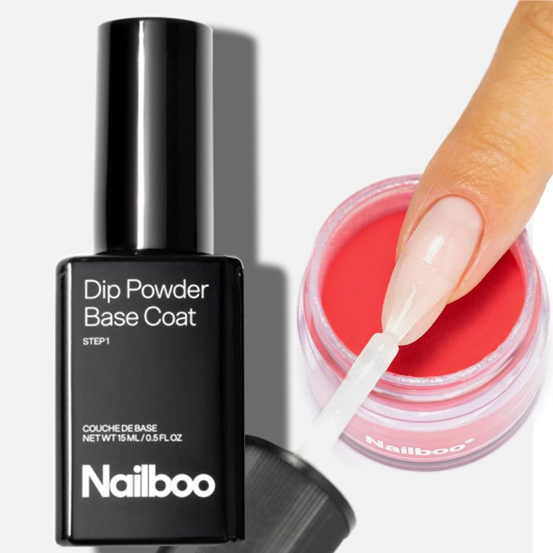 Nailboo سائل أساسي من نيلبو لبدء مسحوق الأظافر، قاعدة لمسحوق الأظافر، تركيبة جديدة مميزة، مانكير منزلي DIY، لا حاجة لمصباح UV، للمبتدئين والمحترفين، 0.5 أونصة سائلة (1 عبوة) - Image 3