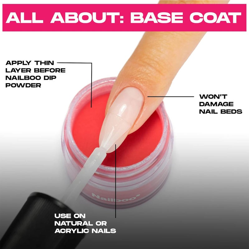 Nailboo سائل أساسي من نيلبو لبدء مسحوق الأظافر، قاعدة لمسحوق الأظافر، تركيبة جديدة مميزة، مانكير منزلي DIY، لا حاجة لمصباح UV، للمبتدئين والمحترفين، 0.5 أونصة سائلة (1 عبوة) - Image 4