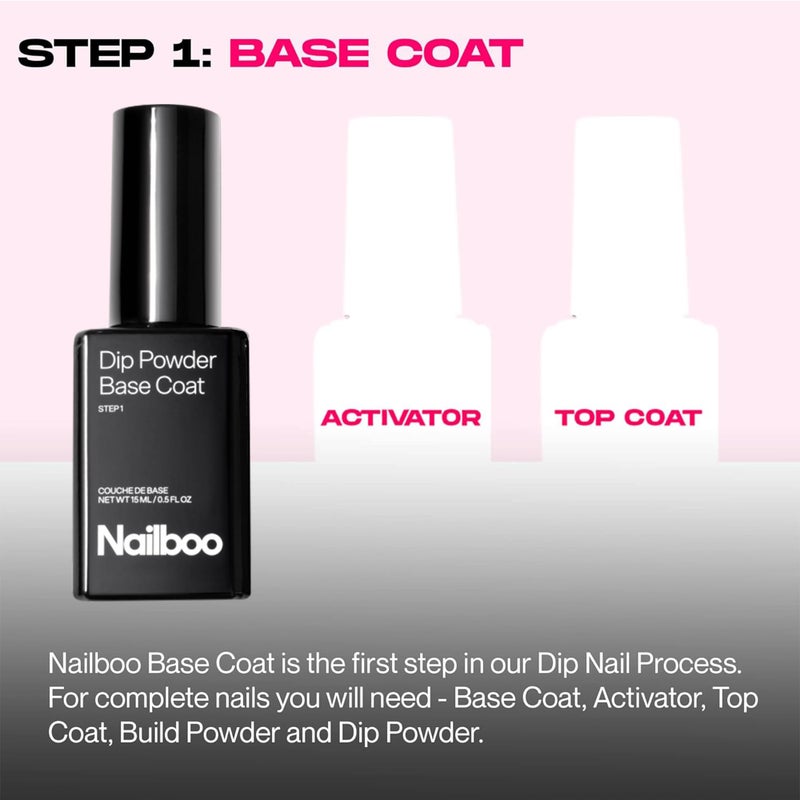 Nailboo سائل أساسي من نيلبو لبدء مسحوق الأظافر، قاعدة لمسحوق الأظافر، تركيبة جديدة مميزة، مانكير منزلي DIY، لا حاجة لمصباح UV، للمبتدئين والمحترفين، 0.5 أونصة سائلة (1 عبوة) - Image 5