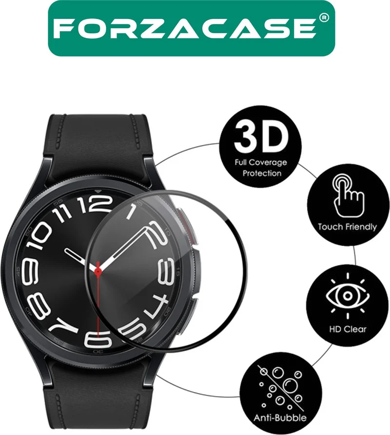 Forzacase Samsung Galaxy Watch 6 Classic 43MM Full Cover 3D Pet Screen Protector Film - FC016