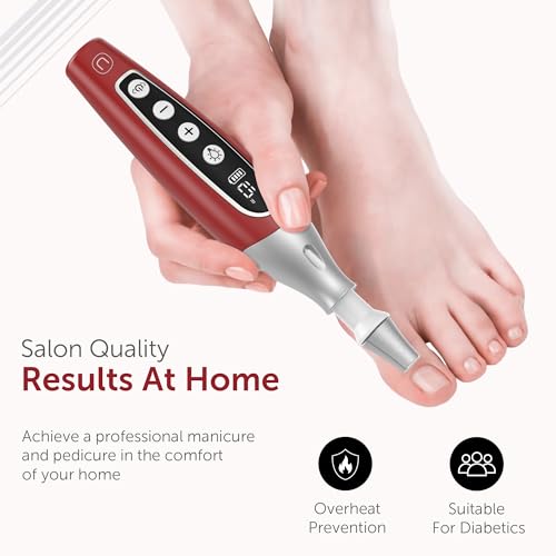 UTILYZE PediLux Pro Professional Manicure Pedicure Kit, Cordless Electric Nail File Drill Set, Thick Toenail Grinder, Toe Nail Dremel Tools, Filer, Buffer, Sander, Remove Cuticles, Callus for Women & Men - Image 5