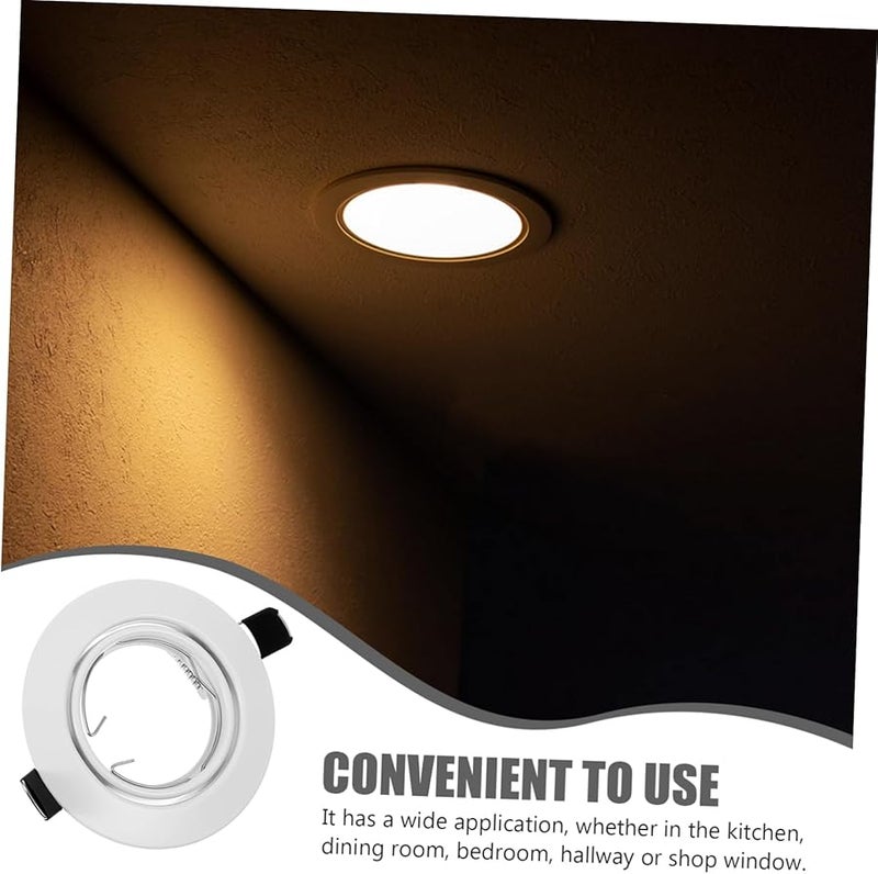 White Heavy Duty LED Spotlight Trim Ring for Ceiling Flush Mount Recessed Light Fixture - Image 3