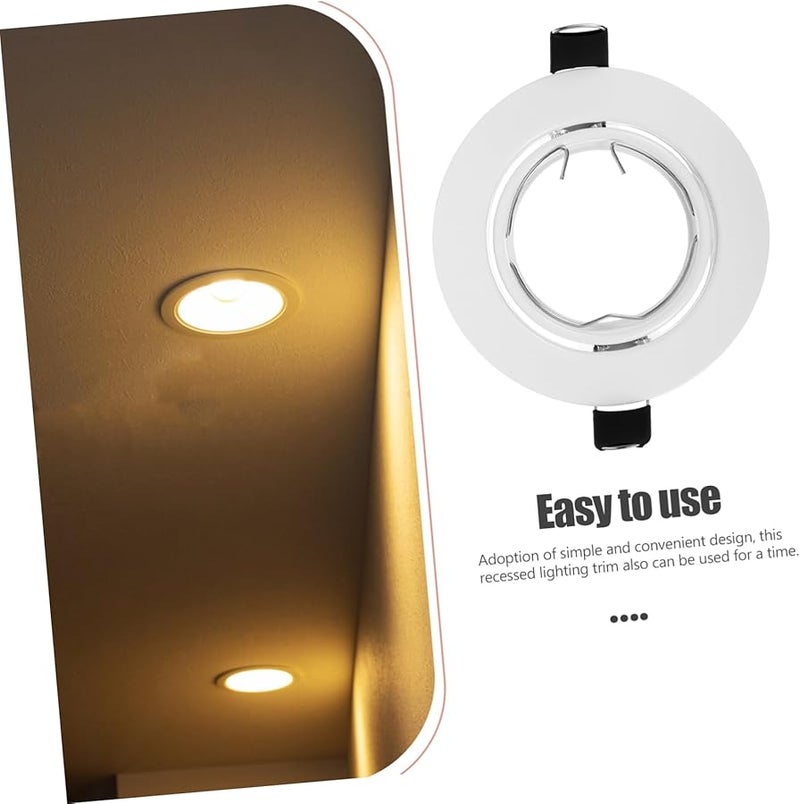 White Heavy Duty LED Spotlight Trim Ring for Ceiling Flush Mount Recessed Light Fixture - Image 4