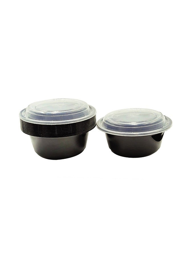 SNH Packing Microwave Container Black Round With Lid 25 Ounces Pack of 24 Pieces. - Image 2