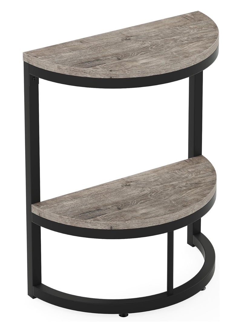 Sharpdo - Semi-circular Side Table, Set of 2, 2-tier Sofa Side Table，End Table,Coffee Table - Image 1