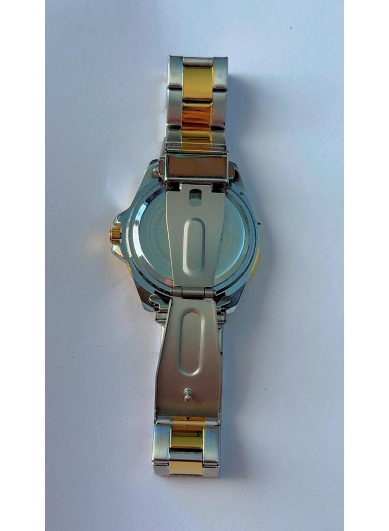 ARLANCH Luxury Men's Watch with Royal Blue Dial & Gold/Silver Two-Tone Stainless Steel Strap (Model: AR305) – Pre-Owned, Excellent Mint Condition (Looks Like Brand New) - Image 3