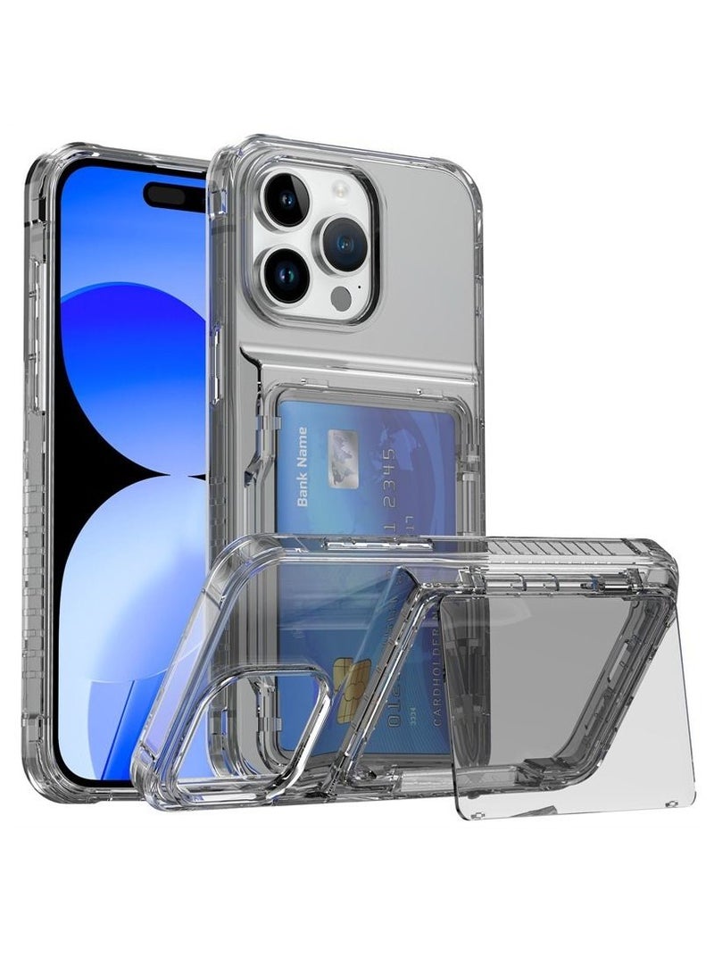 Gerenic Phone Case, Case Compatible with  iPhone 15/15Plus/15Pro/15ProMax, Phone Case with Card Holder (4 Cards)& Kickstand, Shockproof Rugged Hard Back & TPU Edge Shockproof Protective Wallet Case  - Image 1