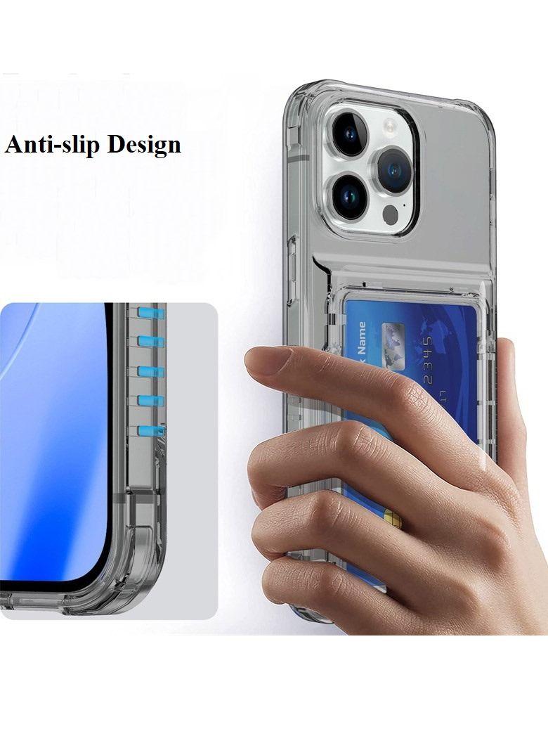 Gerenic Phone Case, Case Compatible with  iPhone 15/15Plus/15Pro/15ProMax, Phone Case with Card Holder (4 Cards)& Kickstand, Shockproof Rugged Hard Back & TPU Edge Shockproof Protective Wallet Case  - Image 3