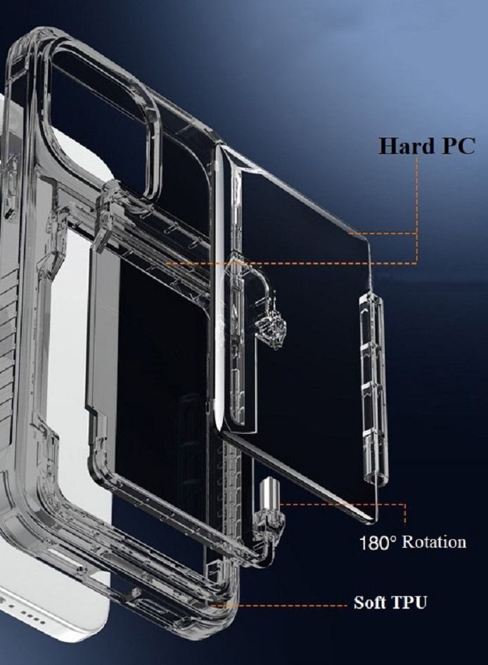 Gerenic Phone Case, Case Compatible with  iPhone 15/15Plus/15Pro/15ProMax, Phone Case with Card Holder (4 Cards)& Kickstand, Shockproof Rugged Hard Back & TPU Edge Shockproof Protective Wallet Case  - Image 4