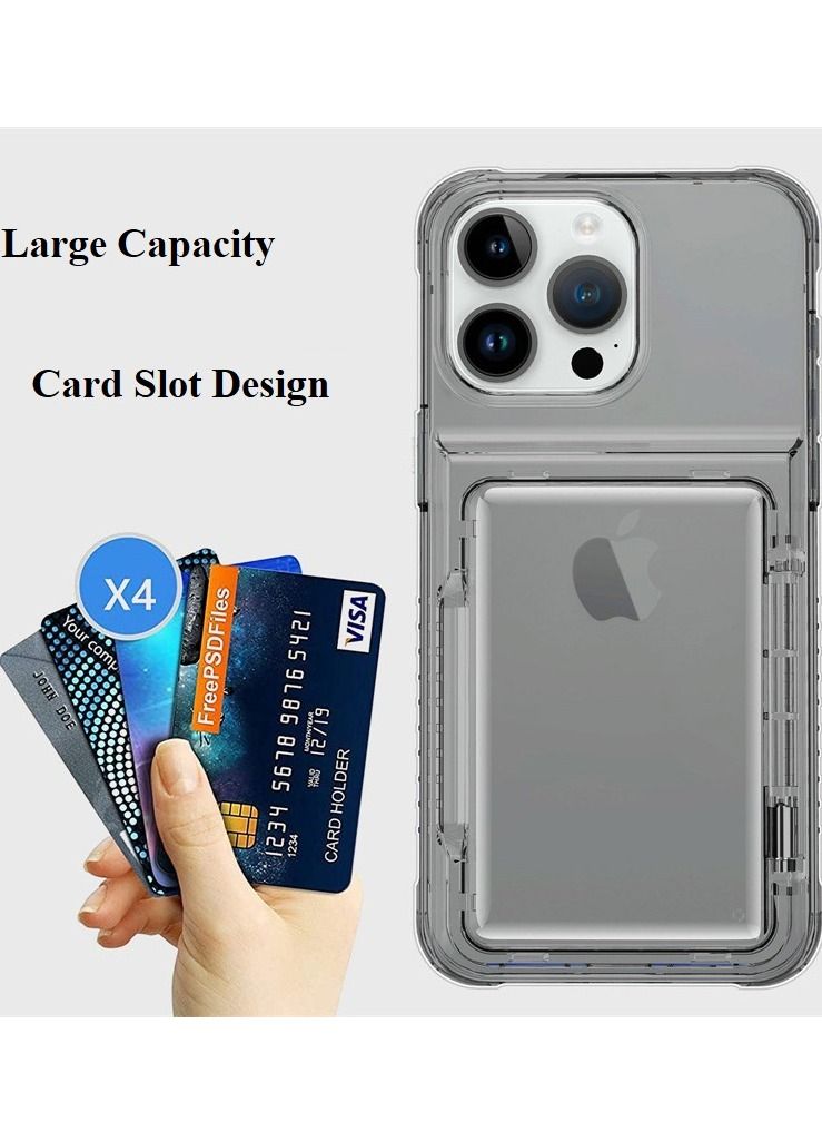 Gerenic Phone Case, Case Compatible with  iPhone 15/15Plus/15Pro/15ProMax, Phone Case with Card Holder (4 Cards)& Kickstand, Shockproof Rugged Hard Back & TPU Edge Shockproof Protective Wallet Case  - Image 2