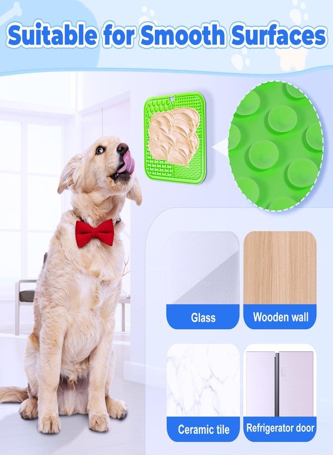 Verwohnt Dog Lick Mat with Suction Cups, Lick Mat for Dogs, Pet Food Mats and Slow Feeder Cat Bowl for Dog Anxiety Relief Pet Enrichment Toys for Bathing Station and Cat Grooming 2 Pack (Green & Orange) - Image 5