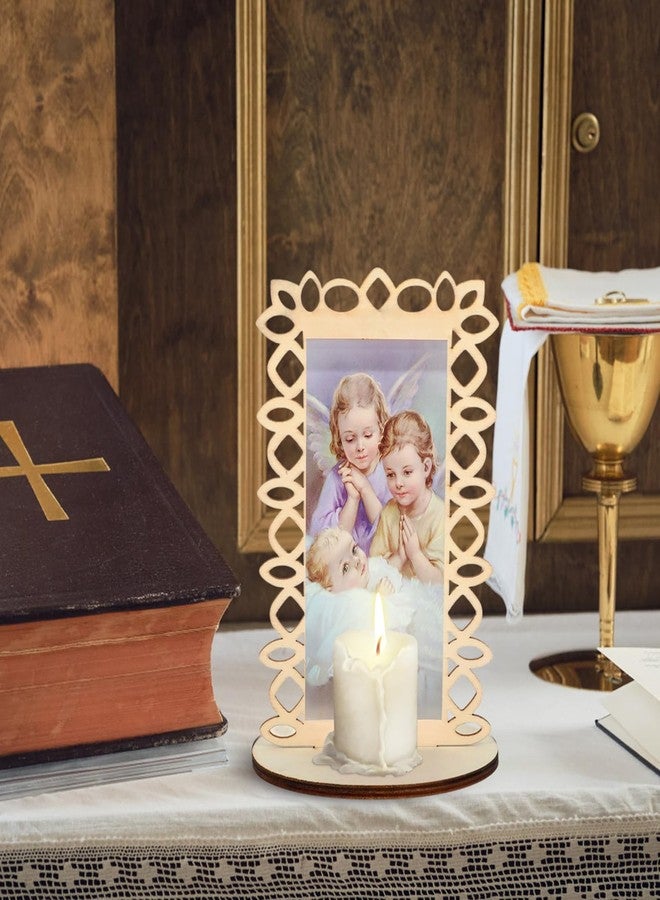 Kuabiz 15 Pcs Guardian Baby Angel Wooden Statues Guardian Angel Picture Frames with Organza Gift Bags Baptism Favors for Guests Recuerdos De Bautizo Baptism Centerpieces for Table Bautizo Recuerdos Gifts - Image 4
