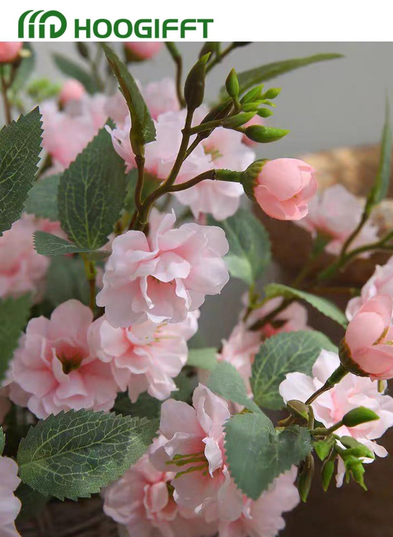 HOOGIFFT 3PCS Artificial Rose Flowers – Premium Silk Peach Pink Faux Flowers for Vase, Home & Wedding Decor, Real Touch, 18 Inch - Image 4