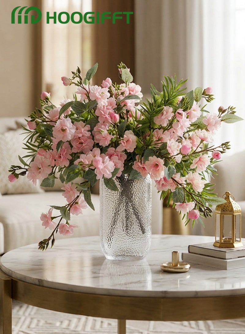 HOOGIFFT 3PCS Artificial Rose Flowers – Premium Silk Peach Pink Faux Flowers for Vase, Home & Wedding Decor, Real Touch, 18 Inch - Image 3