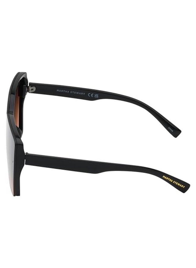 Martha stewart - Women'S Ms168 Cat Eye Shield Uv400 Protective Square Sunglassestimeless Gifts For Her 144Mm Black 144 Mm - Image 1