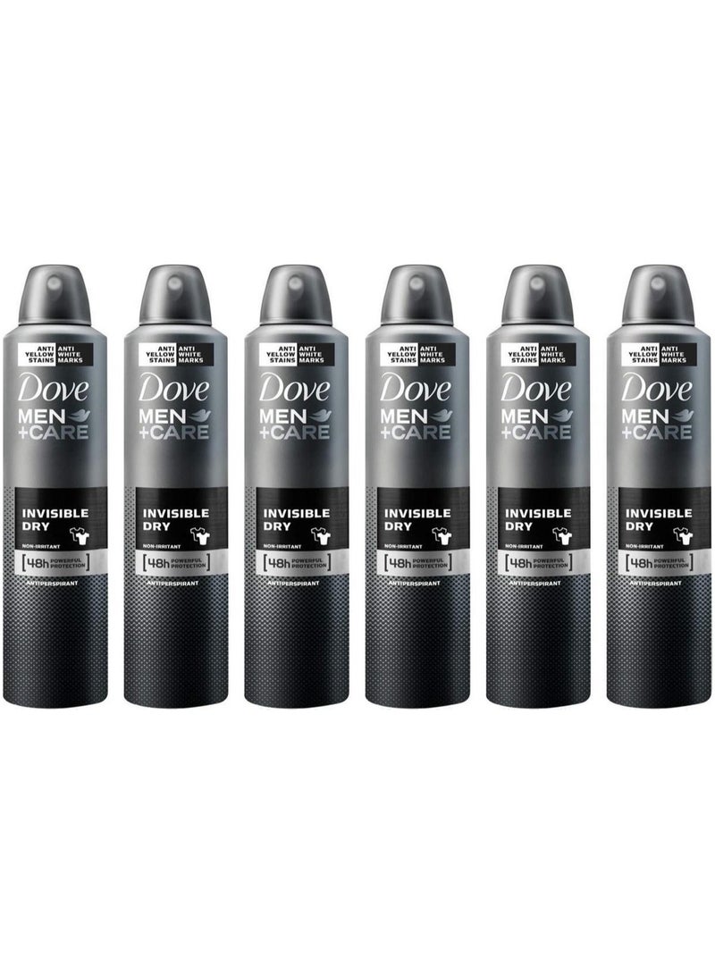دوف مزيل عرق دوف مين+كير إنفيزيبل دراي سبراي مضاد للتعرق، 6 عبوات × 250 مل - Image 3
