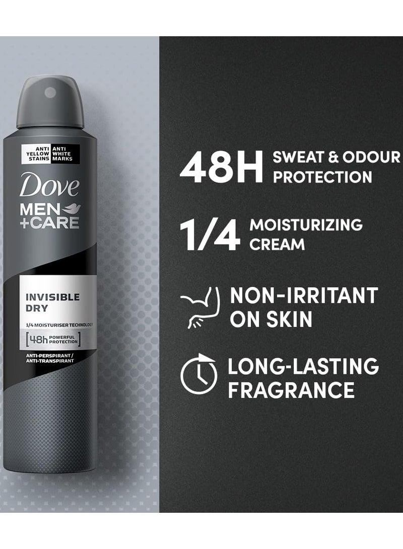 دوف مزيل عرق دوف مين+كير إنفيزيبل دراي سبراي مضاد للتعرق، 6 عبوات × 250 مل - Image 4