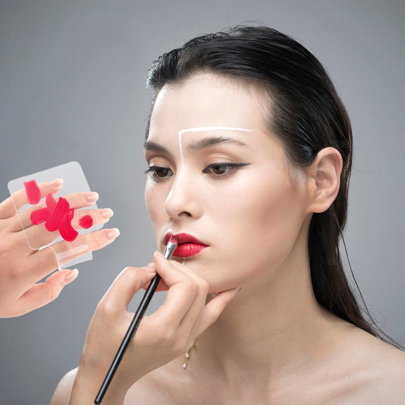 AUEAR, 3 Pack Professional Makeup Hand-held Palette Mixing Tray Clear Acrylic Nail Art Manicure or Foundation Eye Shadow Cremes Powders and Cosmetics - Image 3