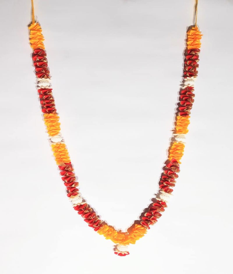 3A FEATURETAIL 30 Inch Artificial Fabric Garland, Artificial Phool Mala for Photo Frame Decoration (1pc Multicolor Mala for Idol, Fabric) - Image 1