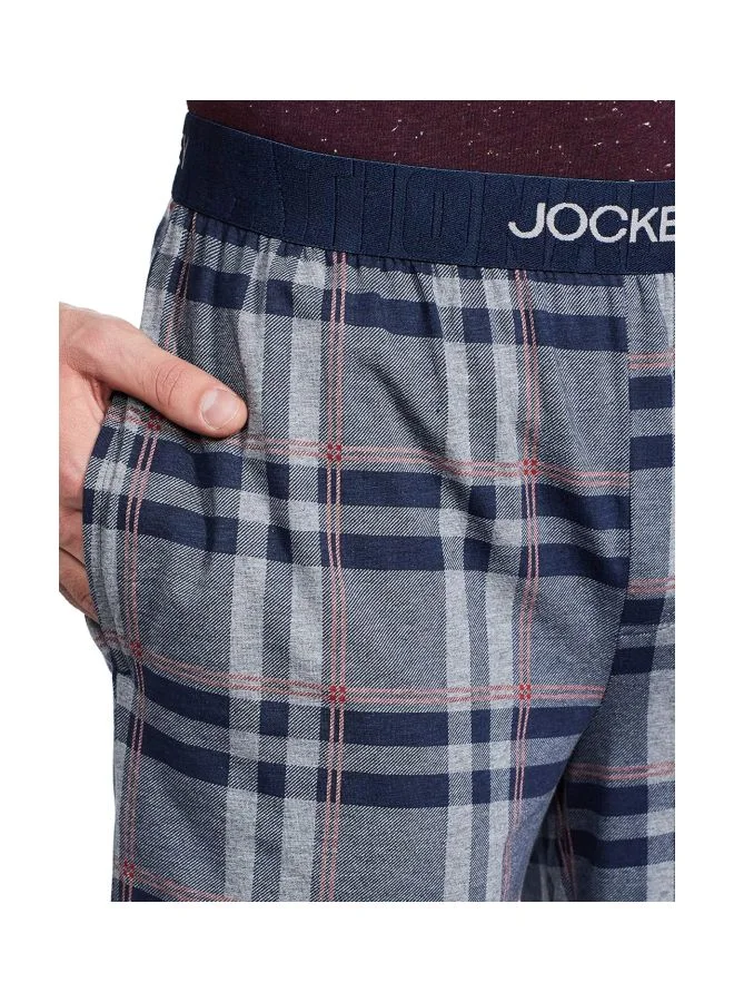 Jockey Mid Grey Melange & Ash Grey IM02 Men Tencel Micro Modal Cotton Elastane Stretch Regular Fit Checkered Sleep Shorts with Side Pockets for Men | Best Price UAE