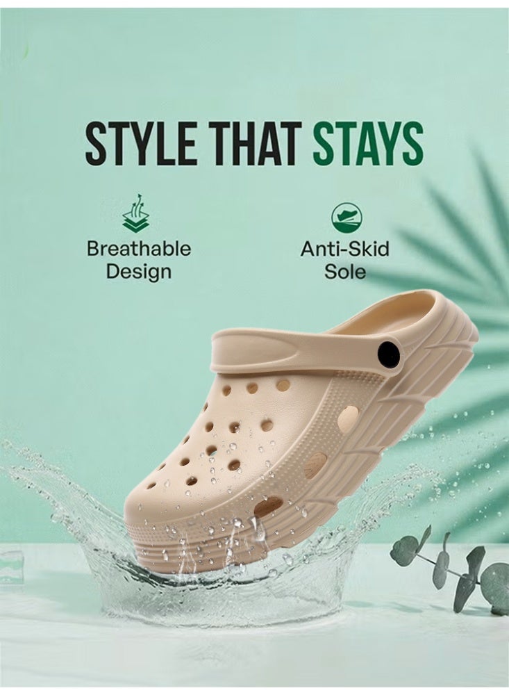 GUOLUOFEI Comfy Garden Clogs for Women and Men, Slip On Mules Sandals Lightweight Slippers Outside Home Casual Wear Non-Slip Air Cushion Thick Bottom Slides Shoes - Image 1