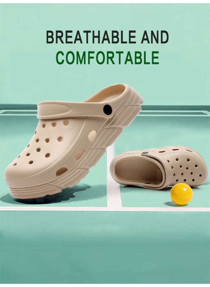 GUOLUOFEI Comfy Garden Clogs for Women and Men, Slip On Mules Sandals Lightweight Slippers Outside Home Casual Wear Non-Slip Air Cushion Thick Bottom Slides Shoes - Image 2