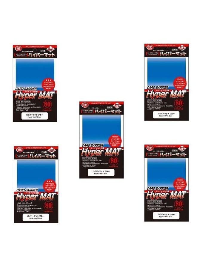KMC KMC Hyper Matte Sleeves BlueÃƒÂ-5 Sets (5 Packs/total 400 Sheets) (Japan Import) Made in Japan by KMC  - Image 1