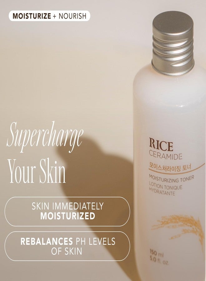 The Face Shop Rice Ceramide Moisturizing Skincare Set - Toner & Moisturizer, Korean Skin Care with Rice Water, Gift Set, Travel Size, Hydrating for Dry Skin - Image 4