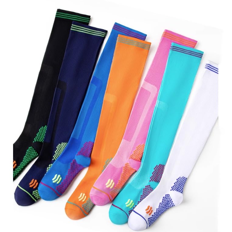 Compression Socks Over The Knee For Women Sports Running Skipping Rope Color E Size 1 - Image 3