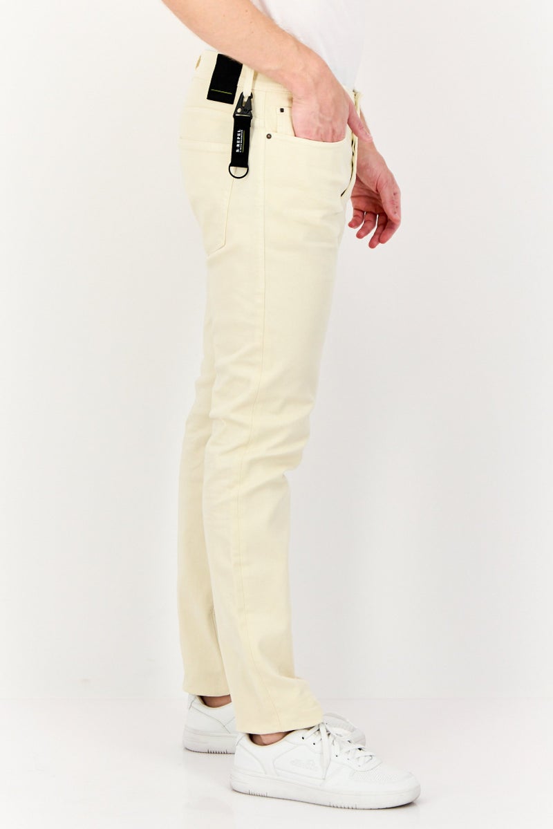SALSA سلسا × إس-ريبيل بنطلون جينز رجالي عادي القصة بلون بيج قابل للتمدد - Image 3