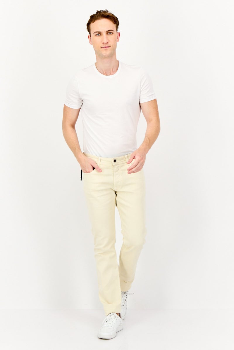 SALSA سلسا × إس-ريبيل بنطلون جينز رجالي عادي القصة بلون بيج قابل للتمدد - Image 2