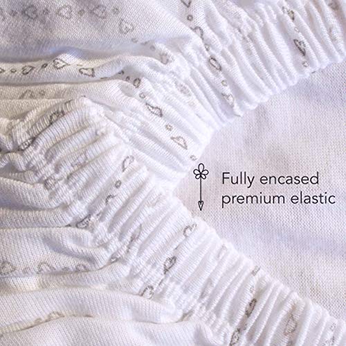 Luvberries Guava Lotus Travel Crib Sheets (Set of 2) – 100% Organic Cotton Fitted Sheets for Baby Play Yard & Mini Crib Mattress – Super Soft Jersey Knit – Snug Fit & Washable (Grey and White) - Image 4