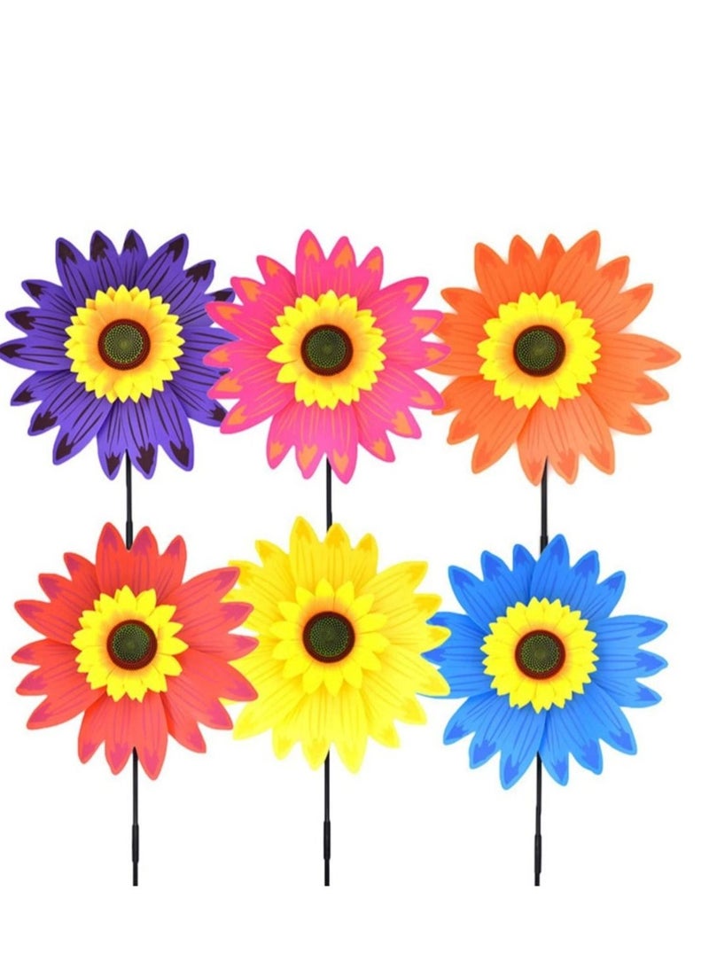 SYOSI Sunflower Lawn Pinwheels Wind Spinners Garden Party Pinwheel Wind Spinner for Patio Lawn Garden Yard Outdoor Lawn Ornaments Wind Spinner Yard Art Pathway Patio Ornaments 6 PCS - Image 1