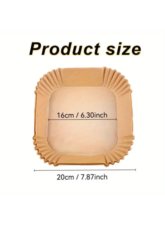 Square Air Fryer Liners 16cm 50pcs Non Stick Parchment Paper Sheets for 6 Inch Baskets Microwave Cooking Disposable Grease Resistant - Image 5