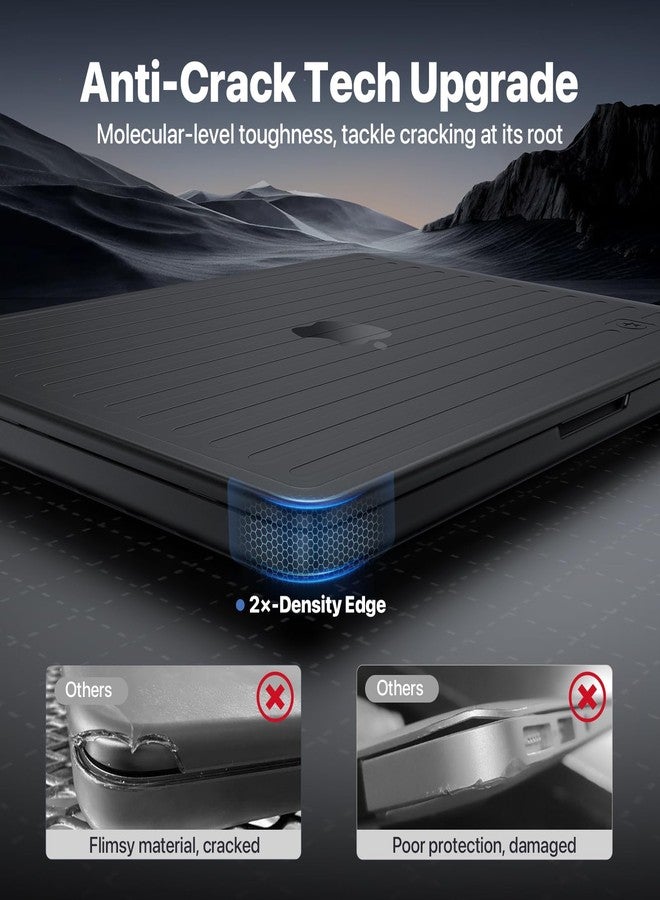 soonjet TravelArmor Case for Soonjet MacBook Pro 14" | M4 M3 M2 M1 Pro/Max 2025 2024-2021 | Anti-Crack Technology | Ribbed Construction | Hard Shell Laptop Cover | Space Black Transparent - Image 3