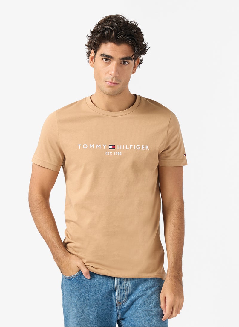 TOMMY HILFIGER Logo Slim Jersey T-Shirt - Image 1