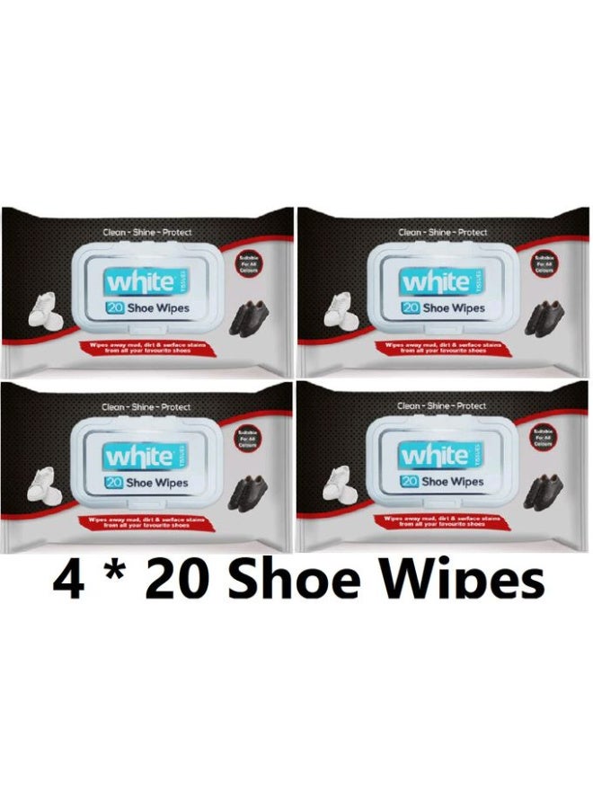 وايت عرض 4 قطع من مناديل مبلله للأحذيه وايت 20 منديل - Image 1