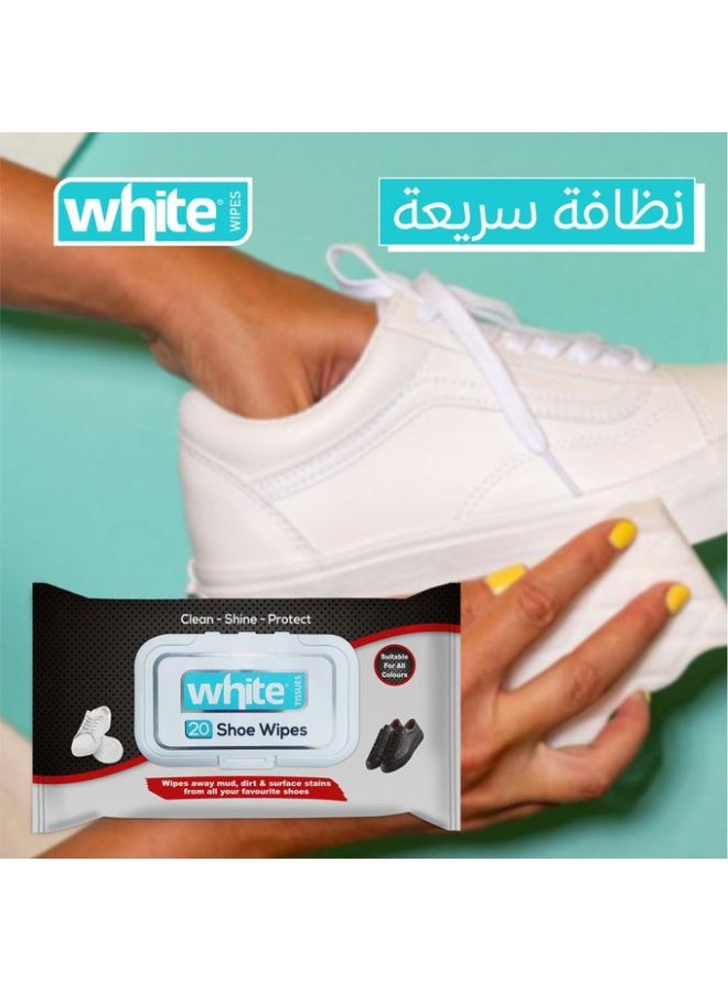 وايت عرض 4 قطع من مناديل مبلله للأحذيه وايت 20 منديل - Image 2