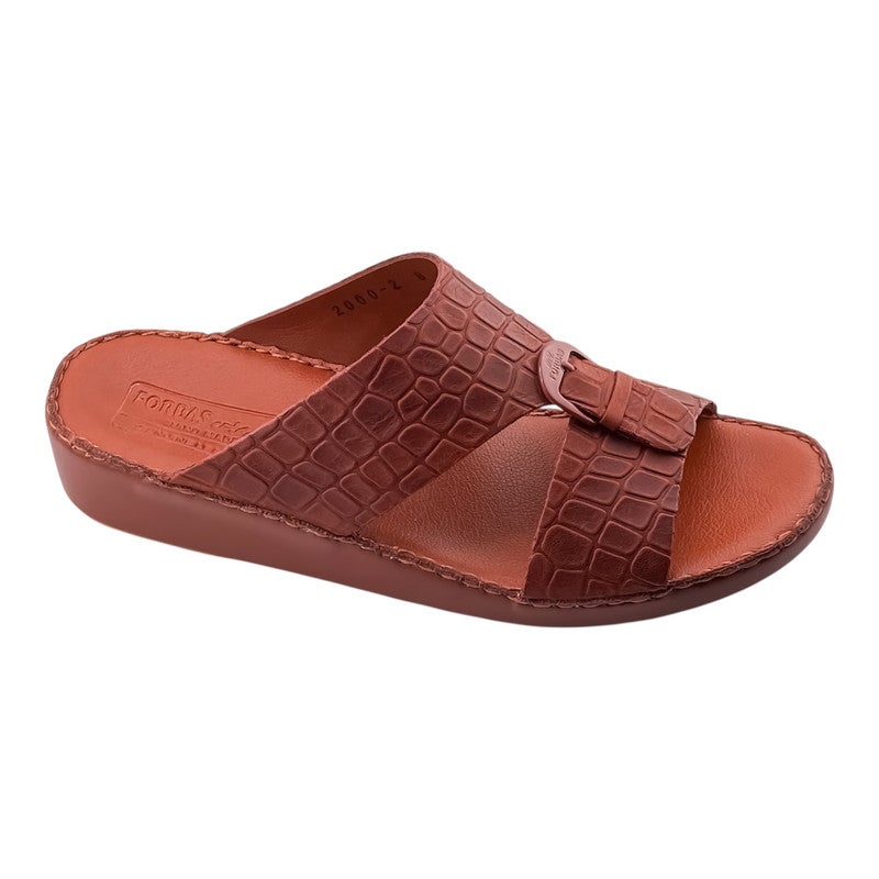 إيت صندل عربي يدوي الصنع للرجال من AET | شبشب رجالي خارجي | شبشب مفتوح من الأمام للاستخدام اليومي | جلد شامواه عربي أصلي مع إبزيم | تصميم جديد | نعل داخلي بلون بني فاتح | مريح وخفيف الوزن - Image 1