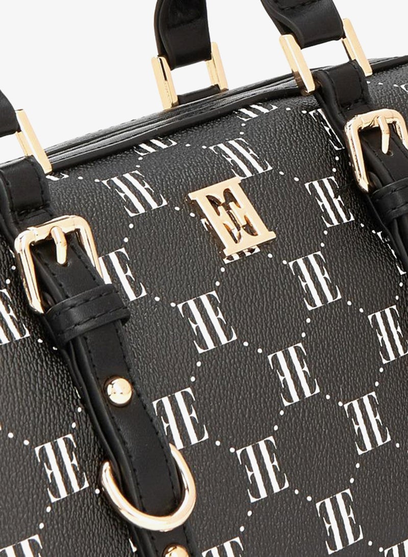 ELLE Monogram Print Tote Bag With Detachable Strap - Image 4