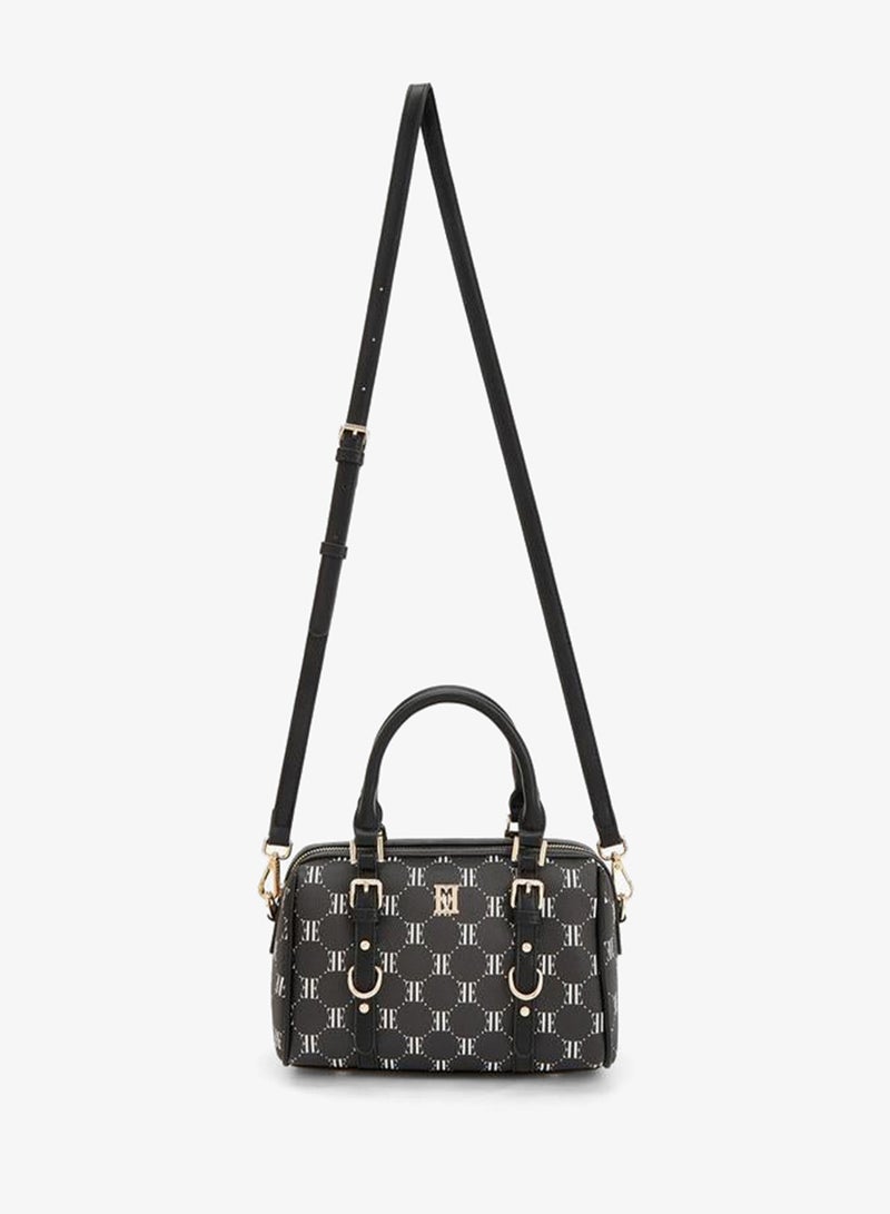 ELLE Monogram Print Tote Bag With Detachable Strap - Image 2