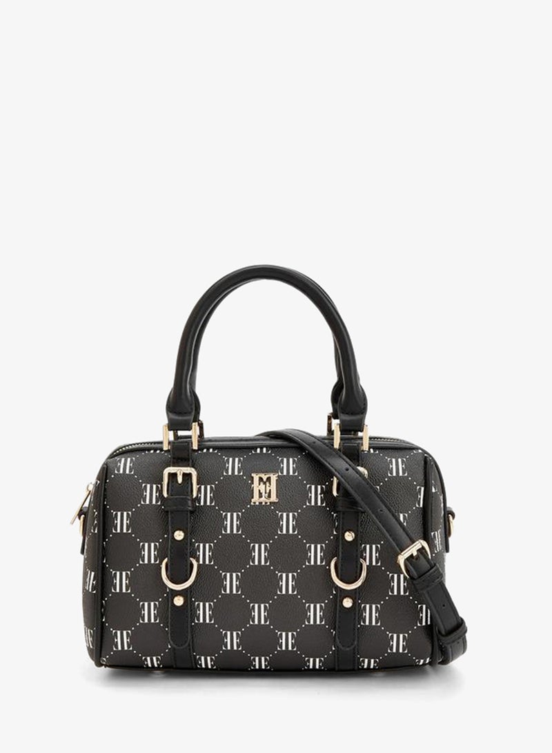 ELLE Monogram Print Tote Bag With Detachable Strap - Image 1