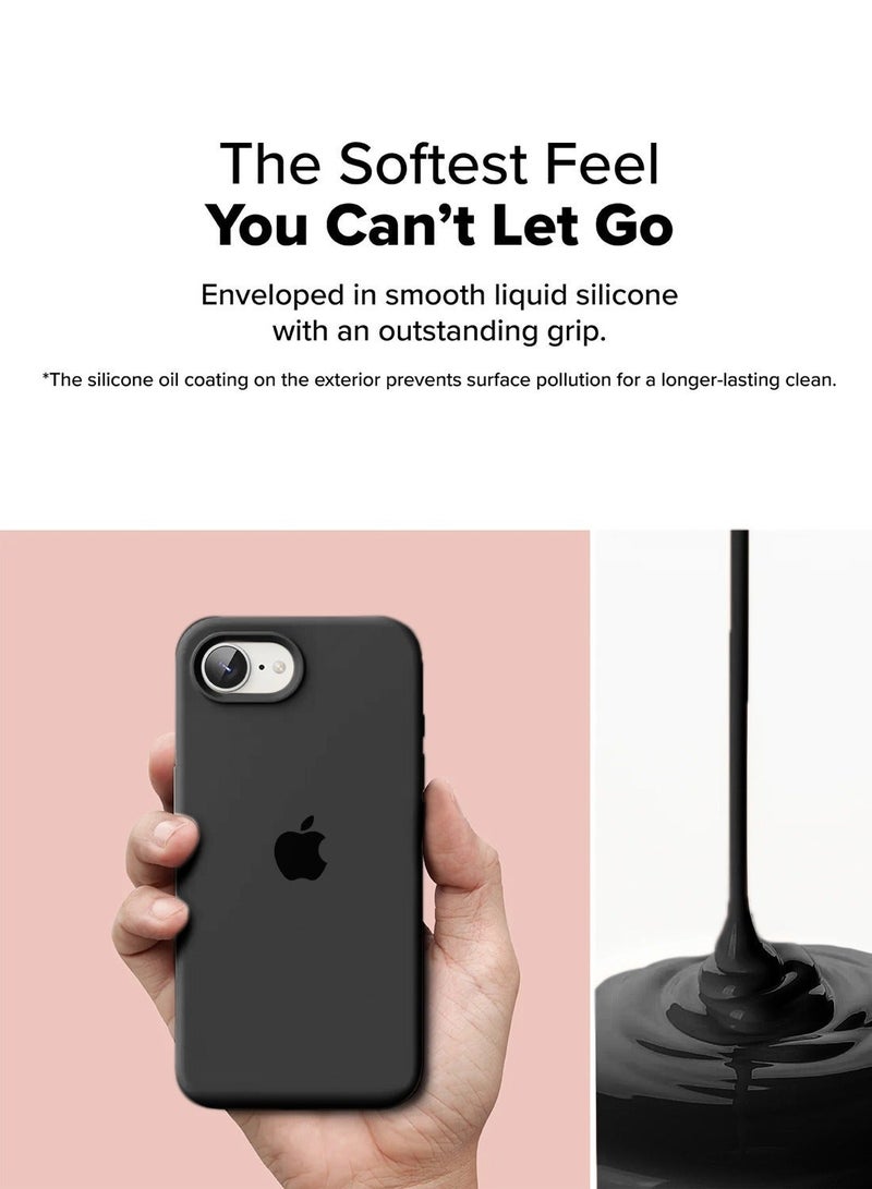 Apple iPhone 17e 5G 2026 Premium Soft Liquid Silicone Case Cover (MCRPSN) - Black - view 3